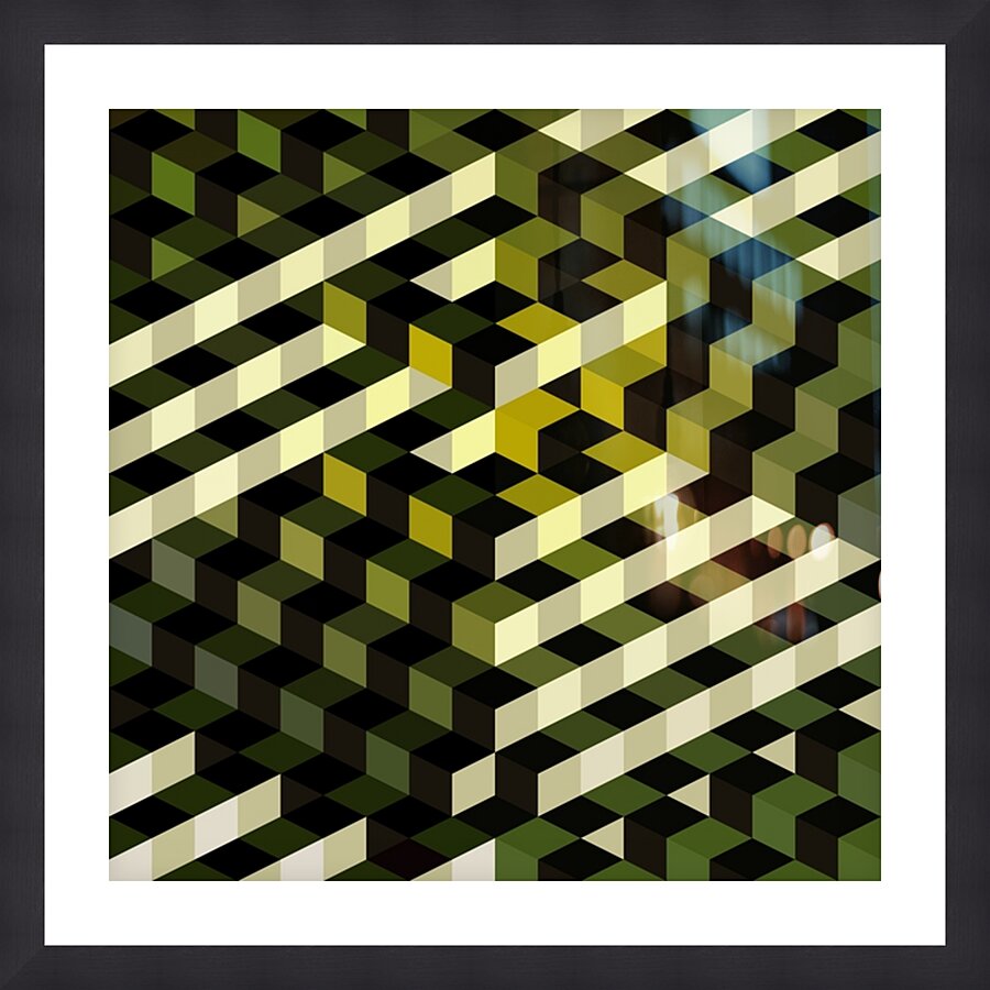 Yellow Construct Picture Frame print