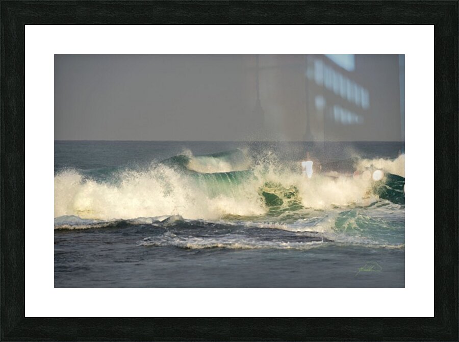 Green Pulse Picture Frame print