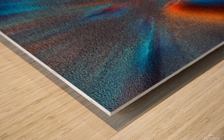 Fire and Ice Convergence Wood print