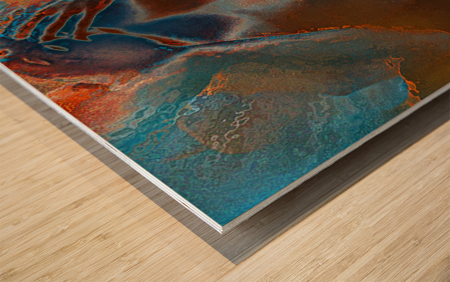 Touched by Fire Wood print