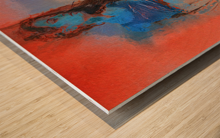 The Look Away Wood print