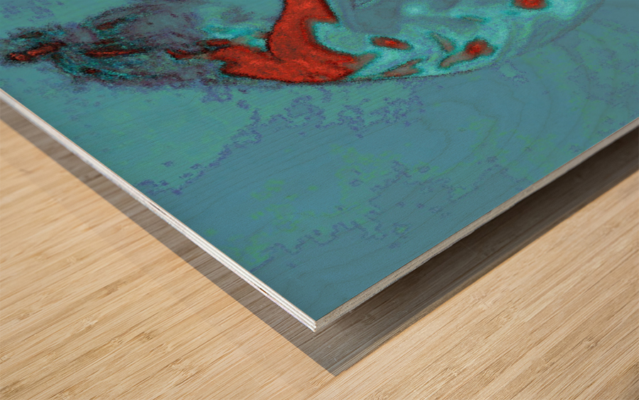 Red Thoughts Wood print
