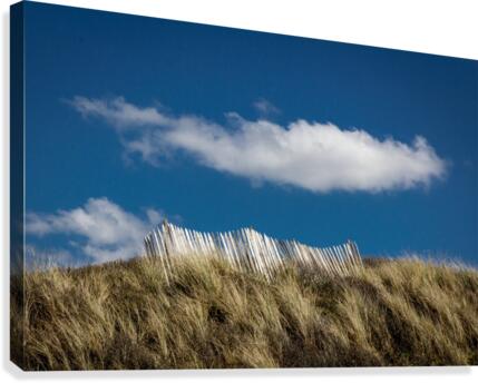 Beach Fence with Cloud Canvas Print