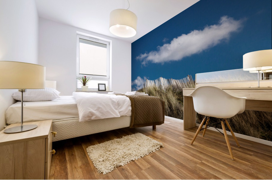 Beach Fence with Cloud Mural print