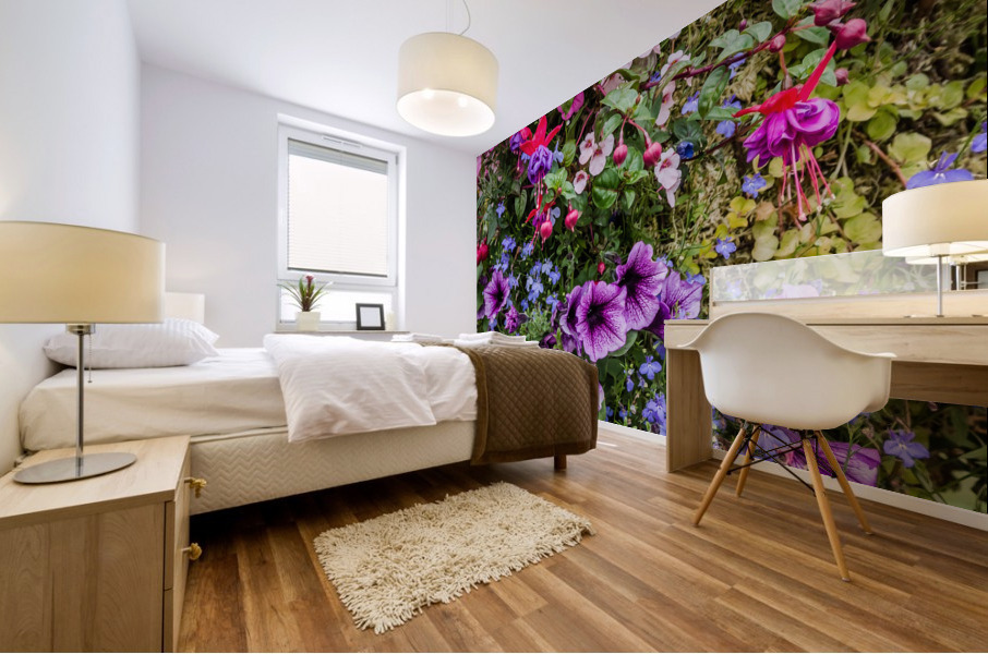 Spring Floral Basket Mural print