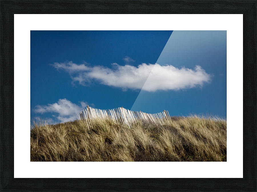 Beach Fence with Cloud Picture Frame print