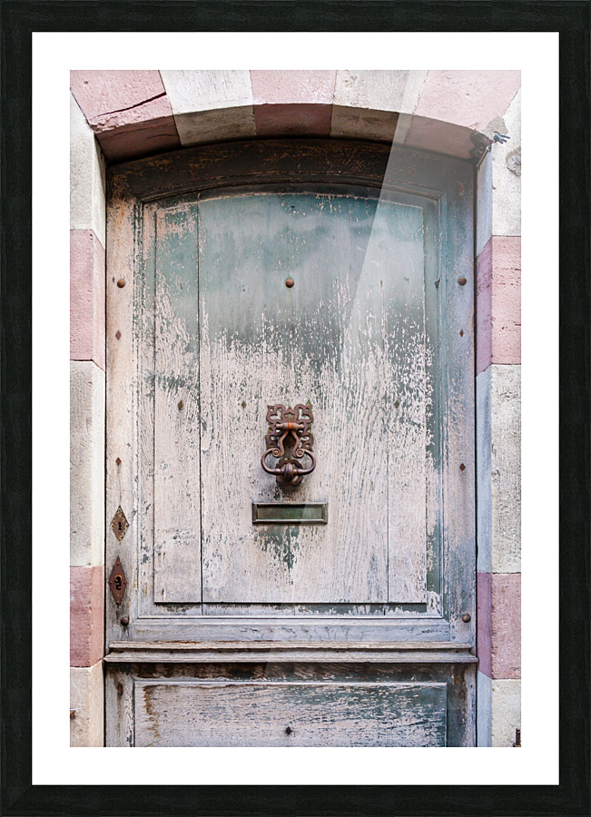 Ancient Door with rusty knocker Picture Frame print