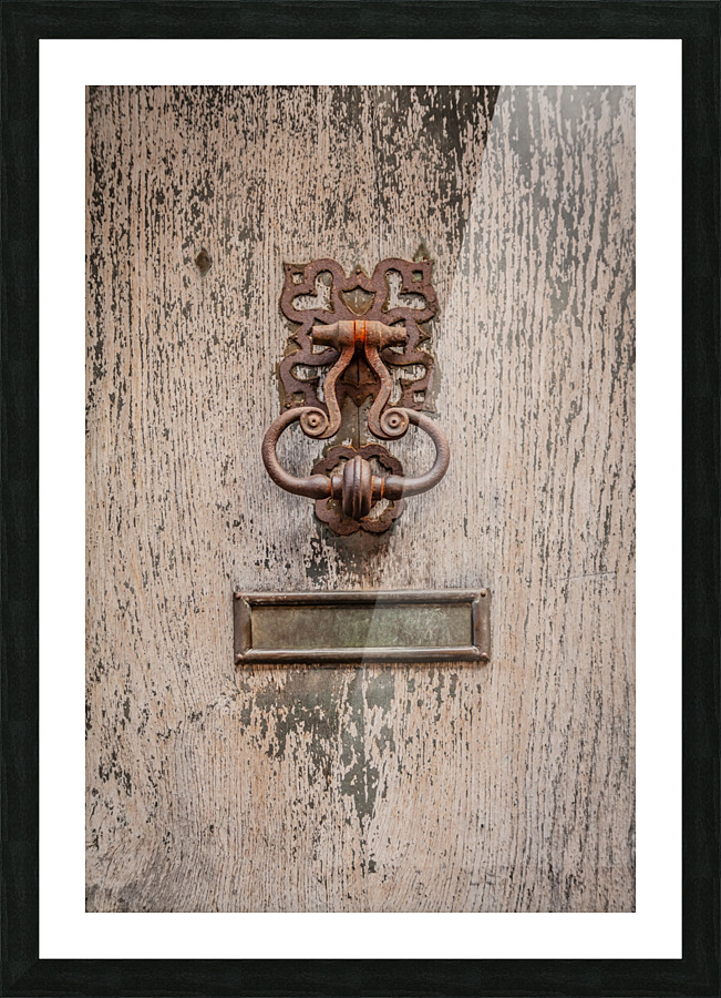 Rusty Door Knocker Picture Frame print