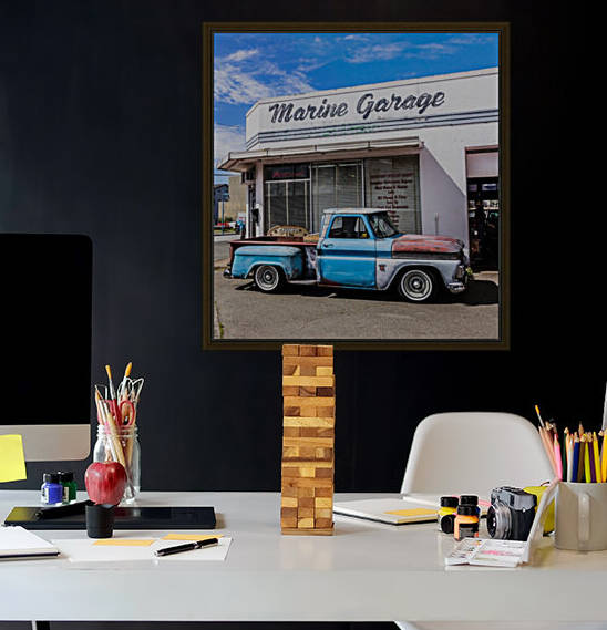 Marine Garage and Chev Pickup Truck by bj clayden photography