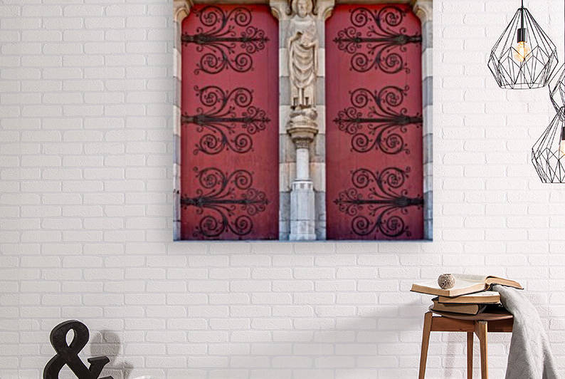 Red Church Doors in Provence by bj clayden photography