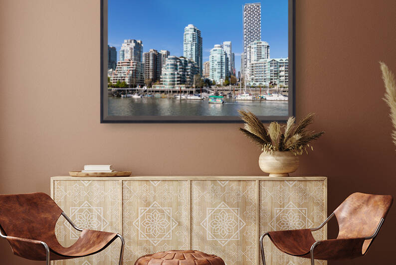 Vancouver skyline across False Creek by bj clayden photography