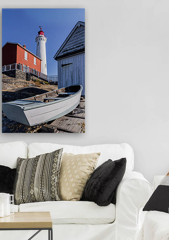 The Keepers dinghy at Fisgard Lighthouse  by bj clayden photography
