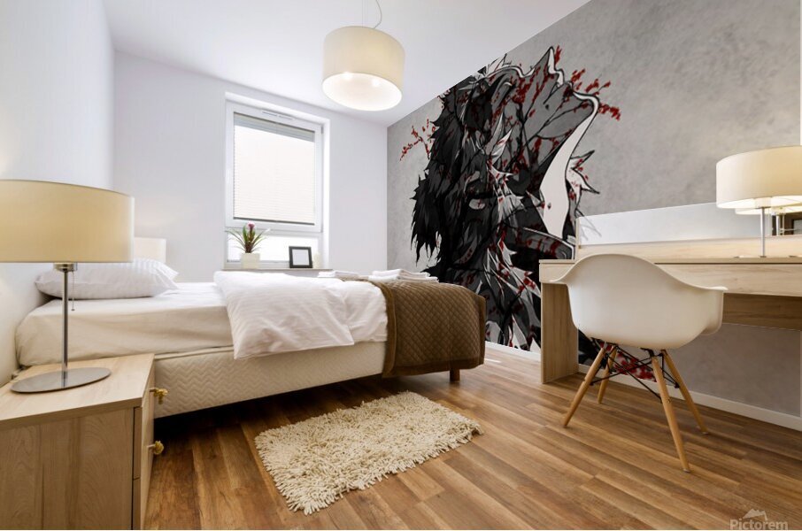 Crimson Silence Mural print