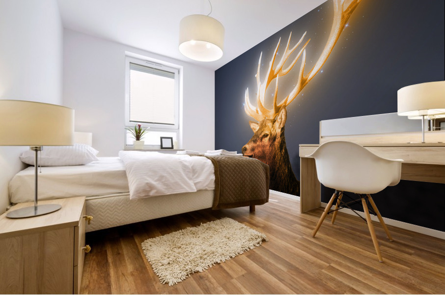 Deer light Mural print