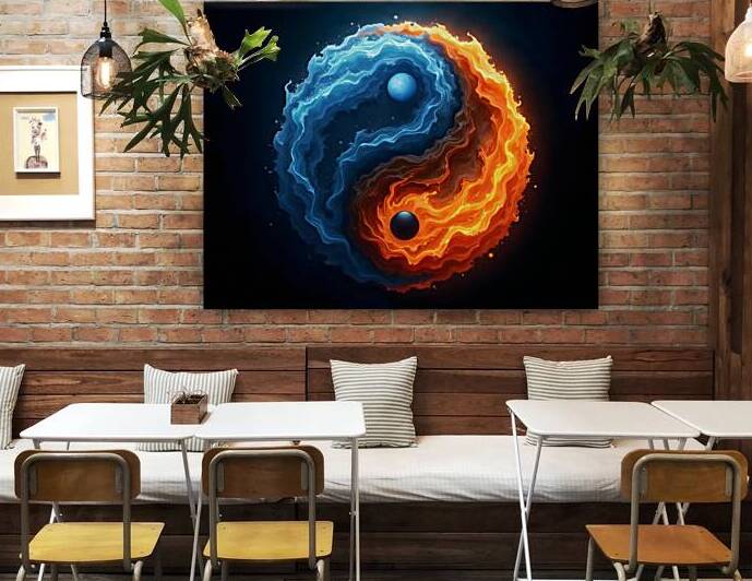 Yin and Yang: Where Fire Meets Water by BayArt