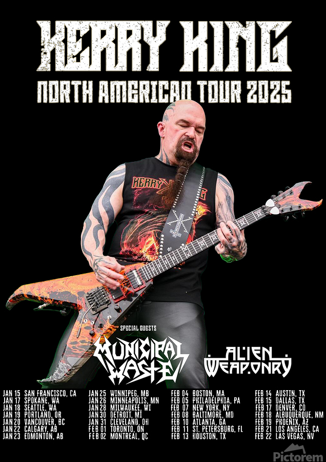 Kerry King WITH municipal Waste NORTH AMERICAN TOUR 2025 DATE by