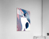 Sleek Blue and Pink Ragdoll Cat Portrait Art Acrylic Print