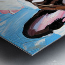 Smiling Brindle French Bulldog Pop Art Portrait Metal print