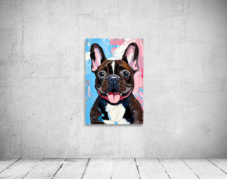 Smiling Brindle French Bulldog Pop Art Portrait Wall Preview