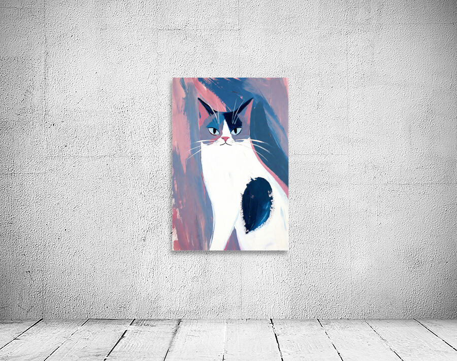 Sleek Blue and Pink Ragdoll Cat Portrait Art Wall Preview