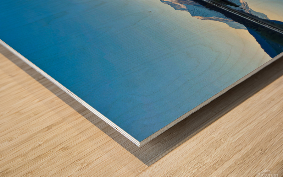Reflective Mountain Wood print