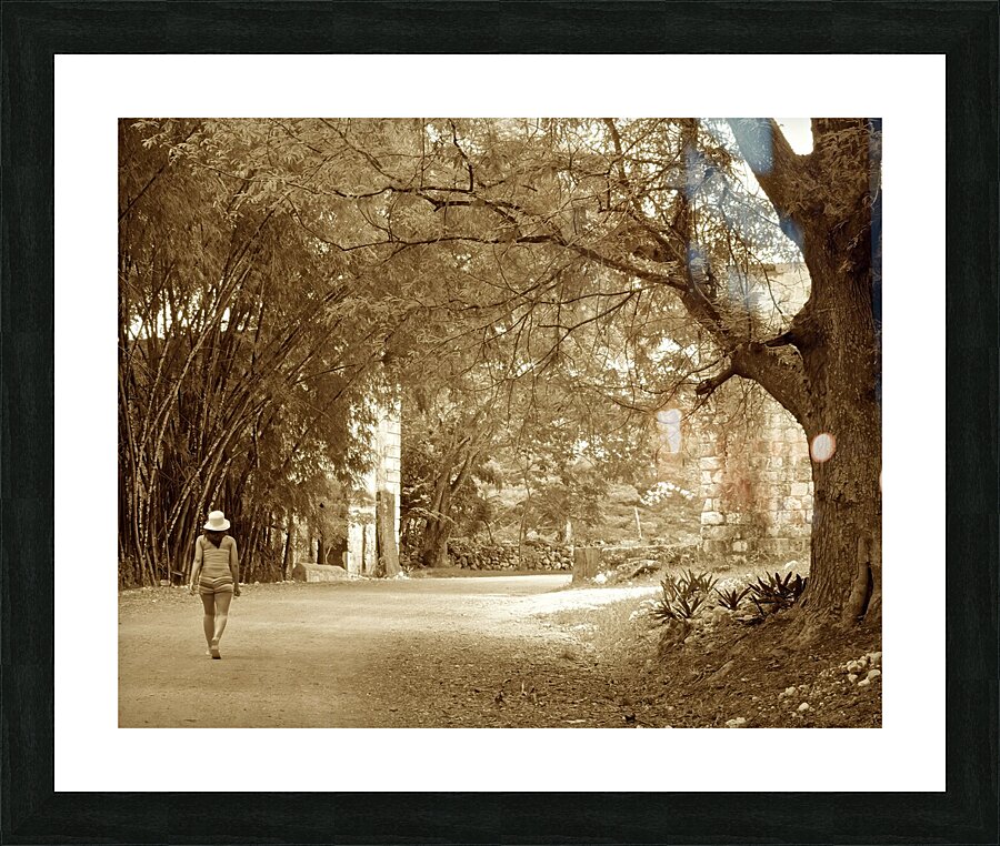 girl on a walk Picture Frame print