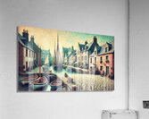 Vintage European Village Harbor Acrylic Print