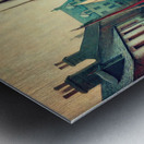 Vintage European Village Harbor Metal print