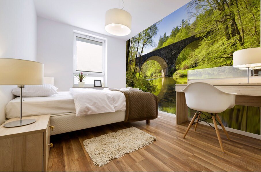 Linville River Bridge NC Mural print