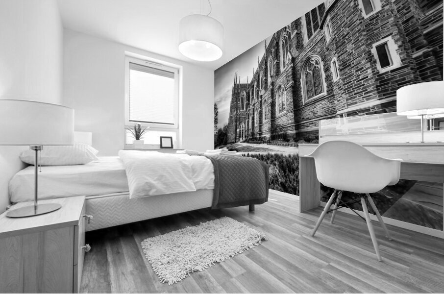 Duke Chapel Architecture in Black and White – Durham NC Mural print