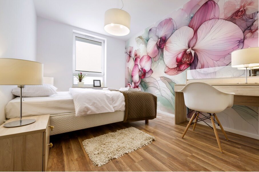 Ethereal Blooms – Radiant Orchids Mural print