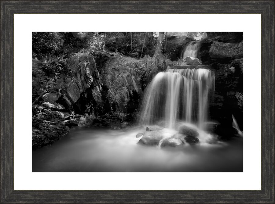 Newland Waterfalls in Grayscale Picture Frame print