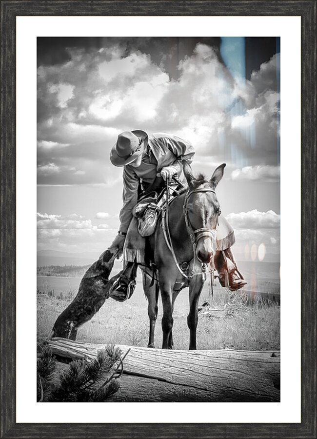 Lone Figure on Trail Ride Picture Frame print