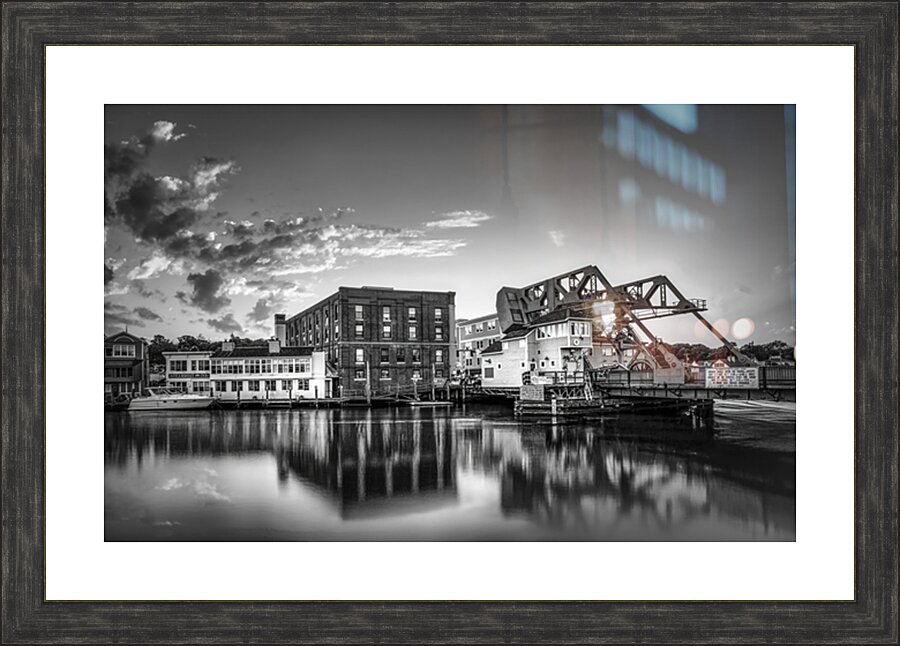 Mystic River Bascule Bridge Picture Frame print