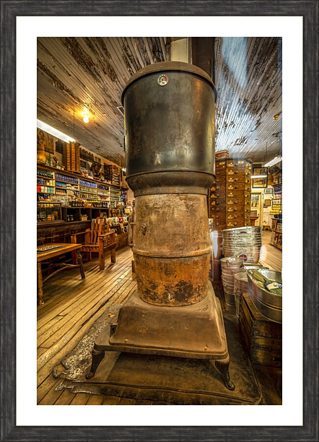 Antique Stove at the Old Country Store Picture Frame print
