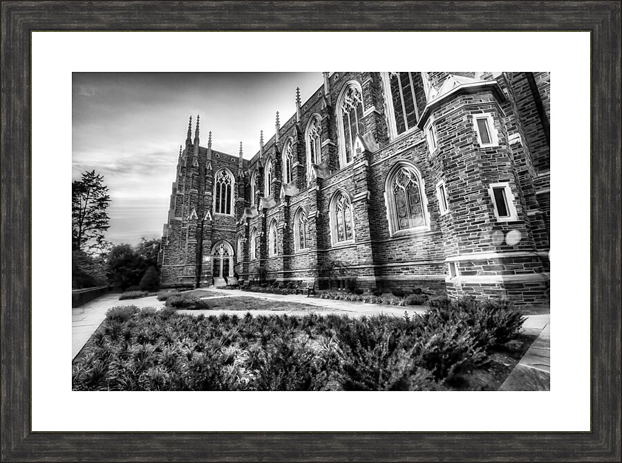 Duke Chapel Architecture in Black and White – Durham NC Picture Frame print