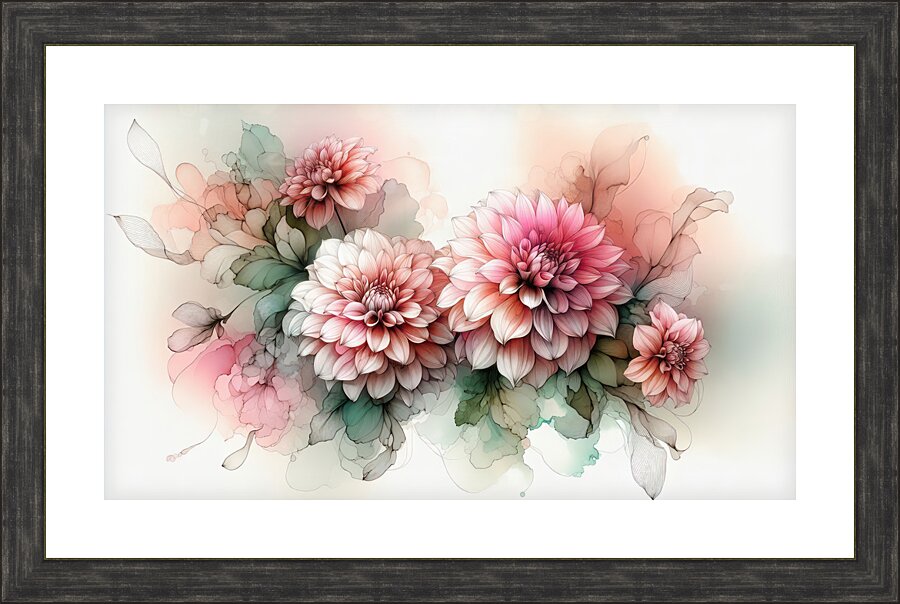 Ethereal Blooms – Majestic Dahlias Picture Frame print