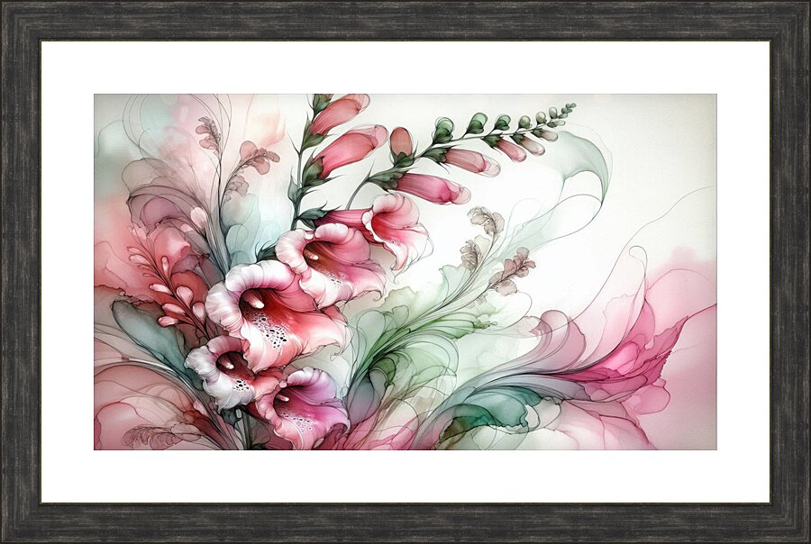 Ethereal Blooms – Whispering Foxgloves Picture Frame print
