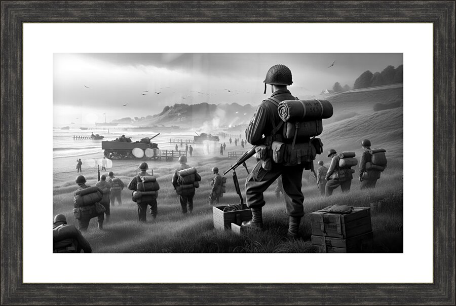 WWII Remembered – The Battlefront BW Picture Frame print