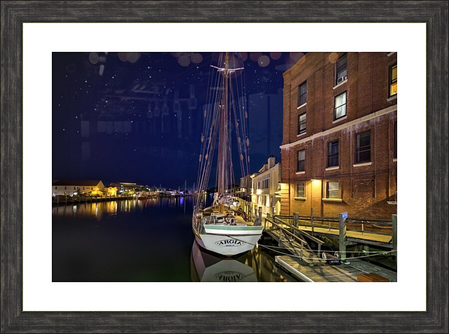 Mystic River Connecticut Picture Frame print