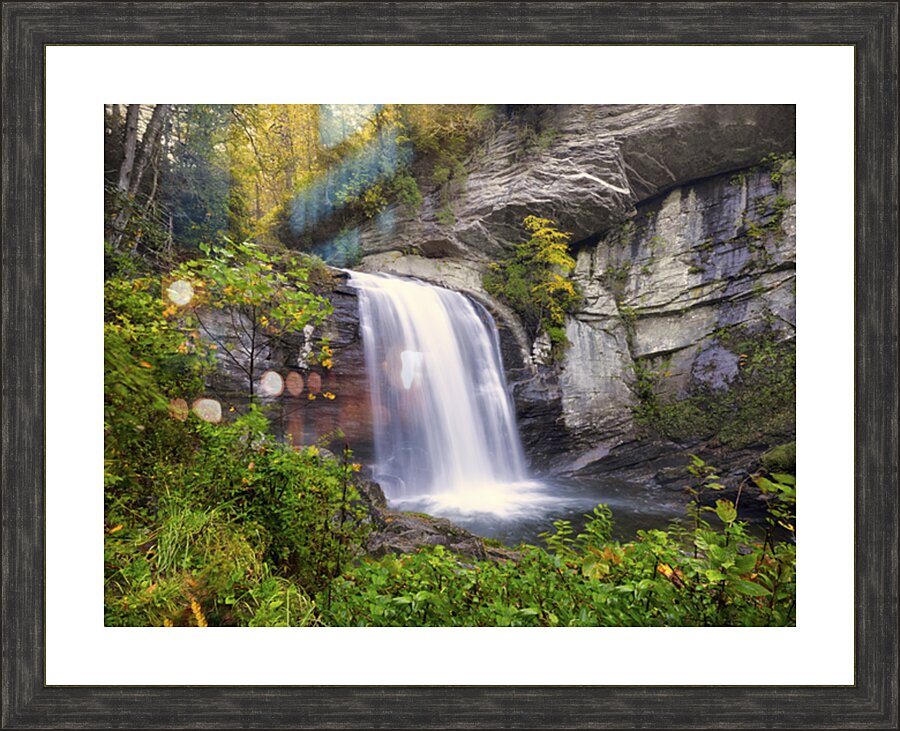 Looking Glass Falls in Autumn Picture Frame print