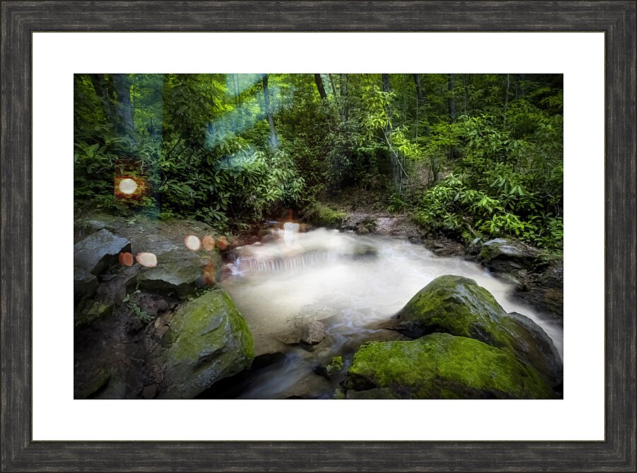Cascade in the Mountains Picture Frame print