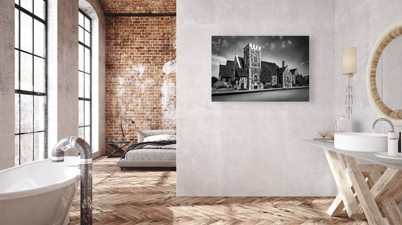 St. Johns Episcopal Church Grayscale Reproduction