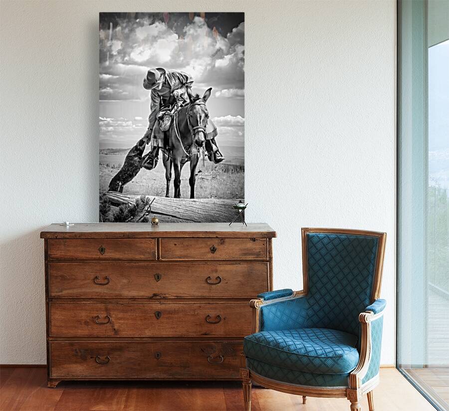 Lone Figure on Trail Ride Reproduction