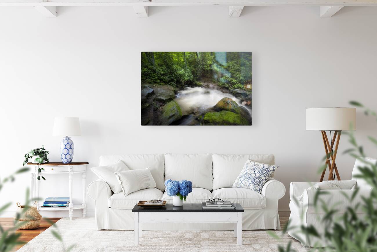 Cascade in the Mountains Reproduction