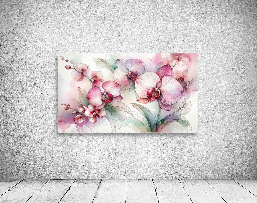 Ethereal Blooms – Radiant Orchids Wall Preview