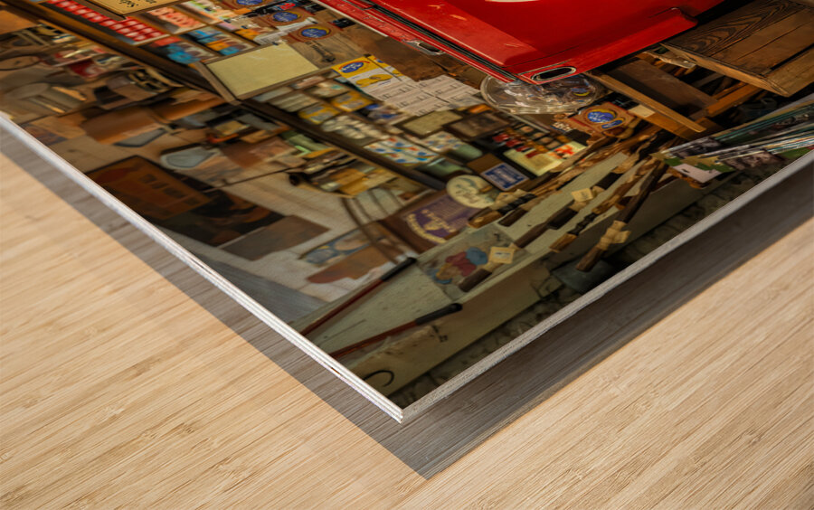 Antique Soft Drink Cooler Wood print