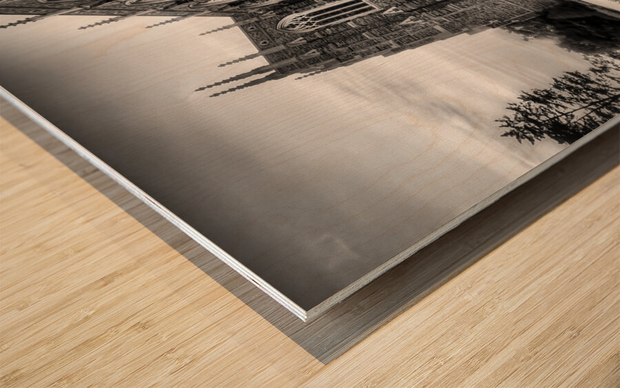 Duke Chapel Architecture in Black and White – Durham NC Wood print