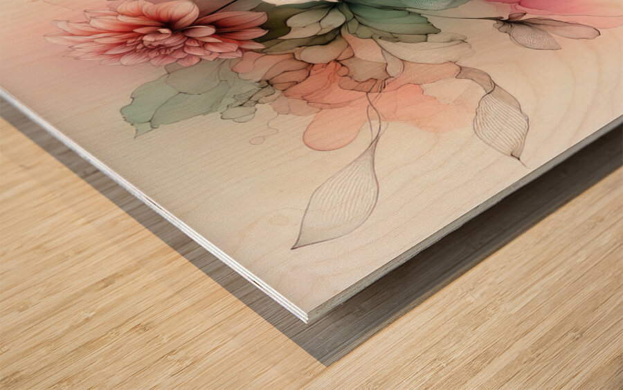 Ethereal Blooms – Majestic Dahlias Wood print