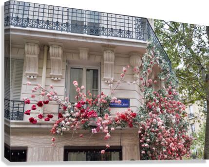 Batiment avec des Fleurs Canvas Print